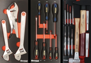 Servante d'atelier 7 tiroirs composée de 198 outils - modules finition métal