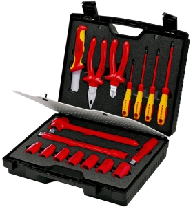Mallette de 17 outils isolés 1000V pour électricien 