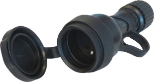 Fiche femelle caoutchouc à clapet avec anneau 2P+T 230V - lot de 6 pcs