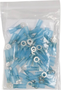 Cosse à oeil isolée thermorétractable bleue M5 - lot de 50 pcs