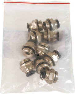 Raccord instantané métallique droit mâle cylindrique 3/8" pour tuyau rilsan 8mm - lot de 10 pcs