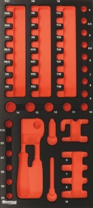 Module mousse 395x178mm métal vide pour douilles/cliquet/embouts 1/4"