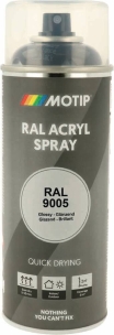 Peinture acrylique RAL 9005 noir foncé - aérosol de 400ml