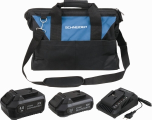 Pack 20V 2 batteries Li-ion 2Ah+4Ah - chargeur 3A - sac de transport