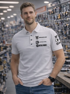 Polo blanc taille M homme - Drakkar - Karzhañ - Stilker