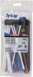 Collier nylon Ty-rap multicolore 4,8x186mm - lot de 100 pcs