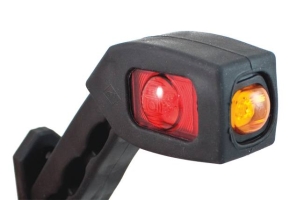 Feu de gabarit LED 12/24V côté droit rouge/blanc/orange déporté coudé 180mm