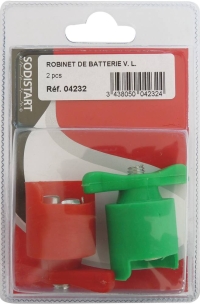 Robinets de batterie VL rouge et vert - blister