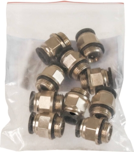 Raccord instantané métallique droit mâle cylindrique 3/8" pour tuyau rilsan 10mm - lot de 10 pcs