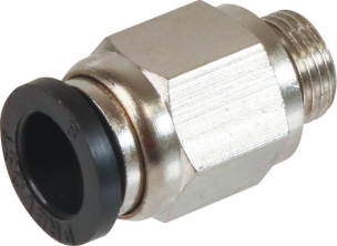 Raccord instantané métallique droit mâle cylindrique 1/8" pour tuyau rilsan 8mm - lot de 10pc