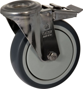 Chape inox moyenne oeil + frein nylon et santoprène D.100mm