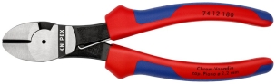 Pince coupante de côté forte démultiplication avec ressort 180mm - Bi-matière