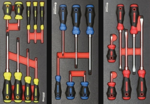 Servante d'atelier 7 tiroirs composée de 203 outils - modules métal