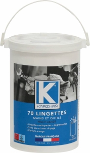 70 lingettes nettoyante mains imprégnées en pot distributeur - Format 27x31cm - carton de 6 pots