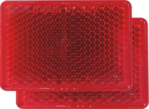 Catadioptre rectangle 56x39mm adhésif rouge - blister de 2 pcs