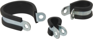 Collier acier zingué 12mm avec protection caoutchouc 8mm