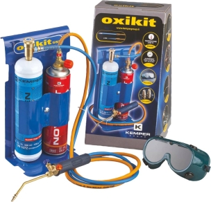 Chalumeau OXY-GAZ kit complet avec 2 bouteilles/chalumeau/tuyau 1,5m/robinets