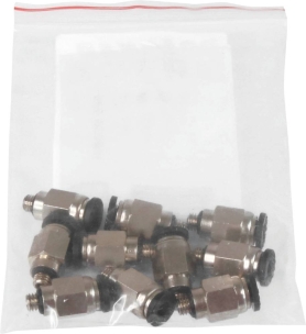 Raccord instantané métallique droit mâle cylindrique M5 pour tuyau rilsan 4mm - lot de 10 pcs