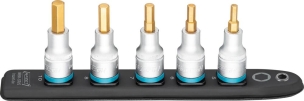 Douille tournevis 1/2" embout hexagonal sur support magnétique - 5pc