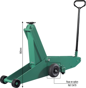 Cric rouleur 8T avec pédale 180/960mm longueur 1,83m