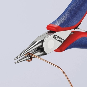 Pince droite électronique 115mm ronde pointue bi-matière