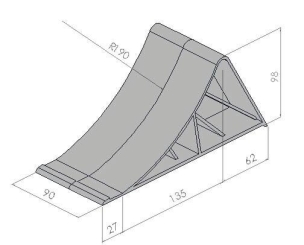 Cale pour poids lourds plastique noir 90mm 800kg