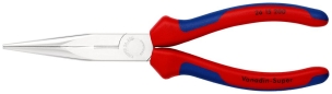 Pince becs demi-ronds 200mm avec tranchant (Dureté 61HRC) Bi-matière Chromée