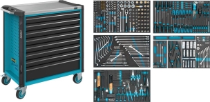 Servante d'atelier assistent® avec assortiment - 321 pièces