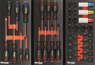 Servante d'atelier 7 tiroirs composée de 236 outils - modules finition métal