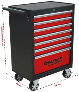 Servante d'atelier 7 tiroirs rouge/noir 680x460x1005mm Servante d'atelier 7 tiroirs rouge/noir 680x460x1005mm