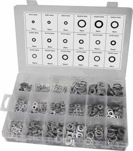 Rondelle en aluminium 3x7mm à 16x22mm - coffret de 900 pcs