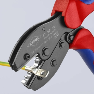 Pince à sertir 220mm automatique cosse non isolée max 10mm² bi-matière