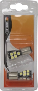 Ampoule poirette LED 12V 3W BAY15d - blister de 2 pcs
