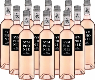 Bouteilles de vin rosé 75 cl - lot de 12 pcs