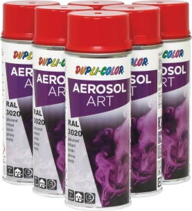 Peinture RAL 3020 rouge signalisation - lot de 6 aérosols de 400ml Peinture RAL 3020 rouge signalisation - lot de 6 aérosols de 400ml