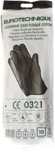 Gants chimiques 100% enduit néoprène floqué 310mm noir 0,7mm T10 - lot de 10 pcs