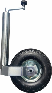 Roue jockey jante acier 48mm avec roue gonflable 150kg