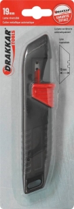 Cutter 19mm métallique lame auto rétractable trapézoïdale - lot de 12 blisters