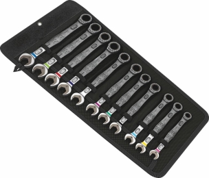 Clés mixtes droites à cliquet 80 dents - jeu de 11pcs