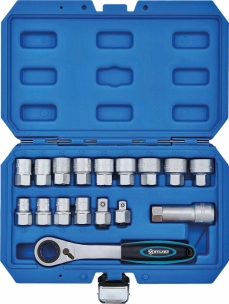 Coffret de douilles traversantes 3/8" et 1/2" - 17 pcs