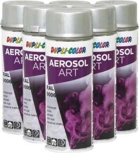 Peinture RAL 9006 aluminium blanc - lot de 6 aérosols de 400ml