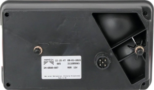 Feu arrière rectangle 12V gauche 5 fonctions pour connecteur 5 plots 238x140mm