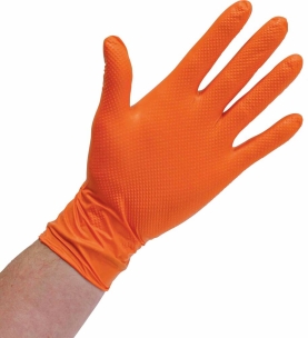 Gants jetables nitrile orange T8 - Boîte de 100 pcs