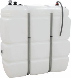 Cuve de stockage gasoil PEHD double paroi 1500L pré-équipée - Usage intérieur
