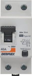 Interrupteur différentiel 30mA 40A type AC modulaire pour tableau électrique