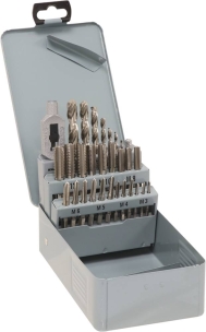 Taraud et foret métaux M3 à M12 3 passes - coffret de 29 pcs