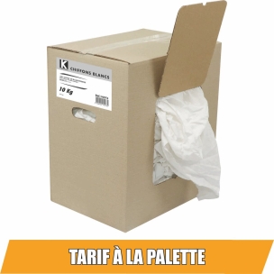Chiffon blanc 100% coton - carton distributeur de 10Kg