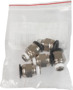 Raccord instantané métallique droit mâle conique 1/4" pour tuyau rilsan 12mm - lot de 5 pcs