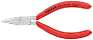Pince à becs demi-ronds 125mm avec tranchant (Dureté 61HRC) Gainage PVC Chromée