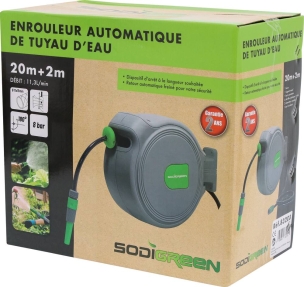 Enrouleur automatique orientable de tuyau d'eau 20m+2m Ø11mm